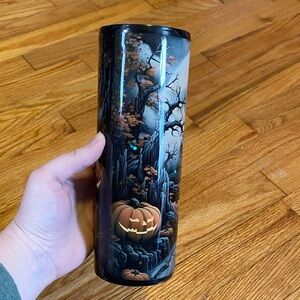Halloween Themed Black and Orange Tumbler